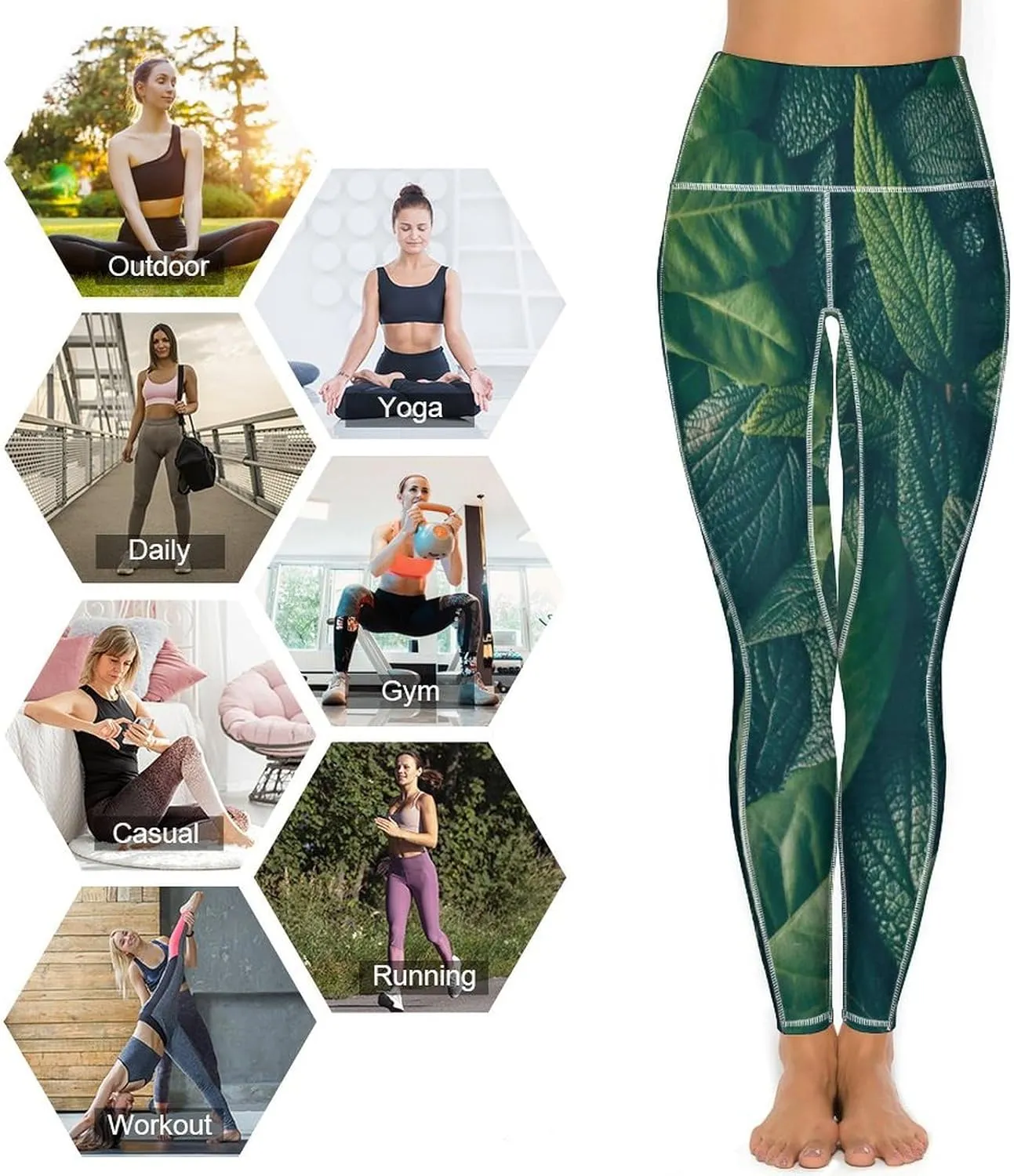 Soft Tummy Control Yoga Pants with Pockets, Women High Waist Leggings(S-2XL)