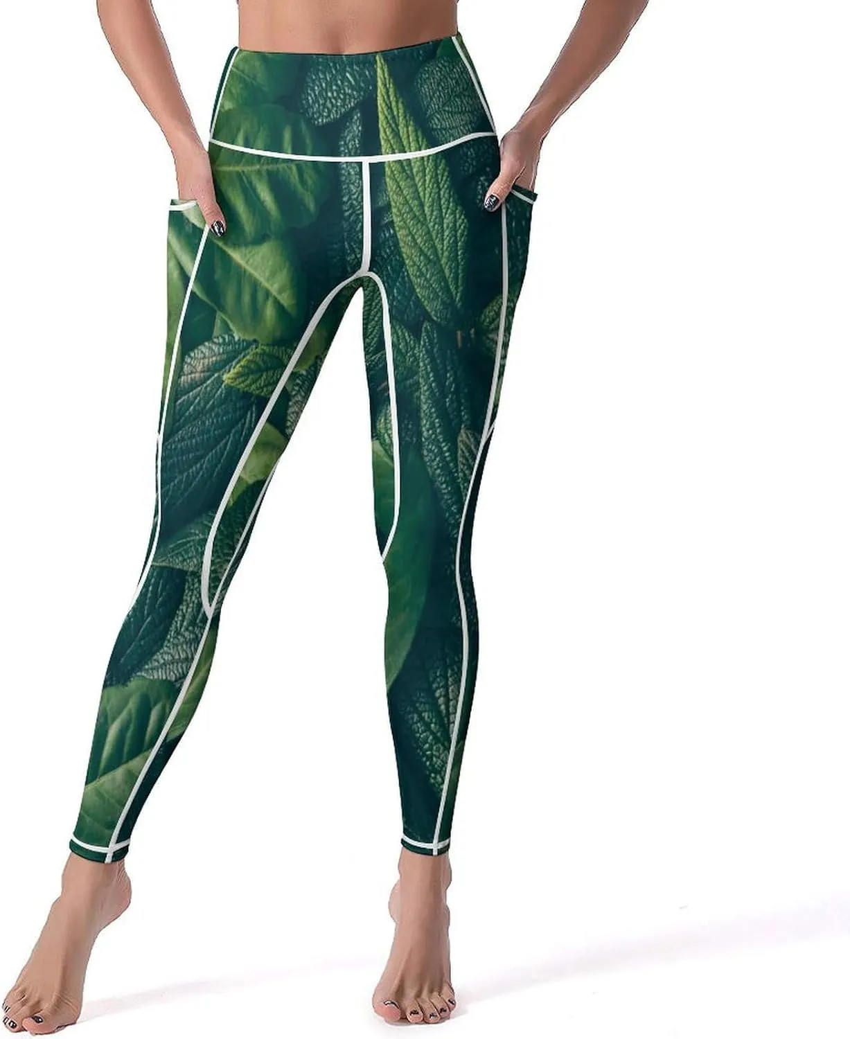 Soft Tummy Control Yoga Pants with Pockets, Women High Waist Leggings(S-2XL)