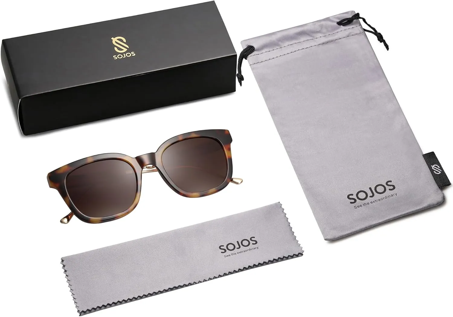SOJOS Classic Square Polarized Sunglasses Womens Mens Retro Trendy UV400 Sunnies SJ2050