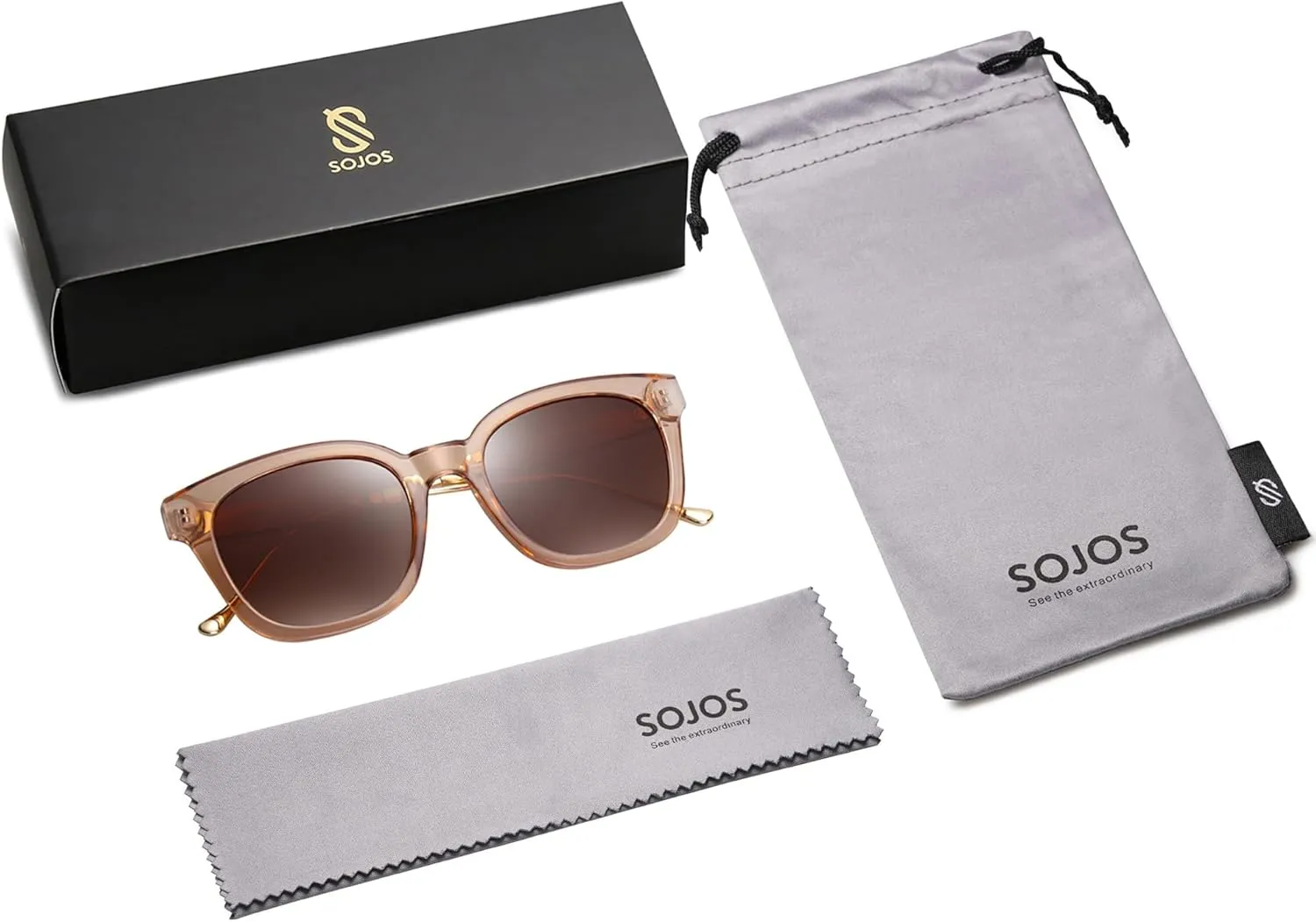 SOJOS Classic Square Polarized Sunglasses Womens Mens Retro Trendy UV400 Sunnies SJ2050
