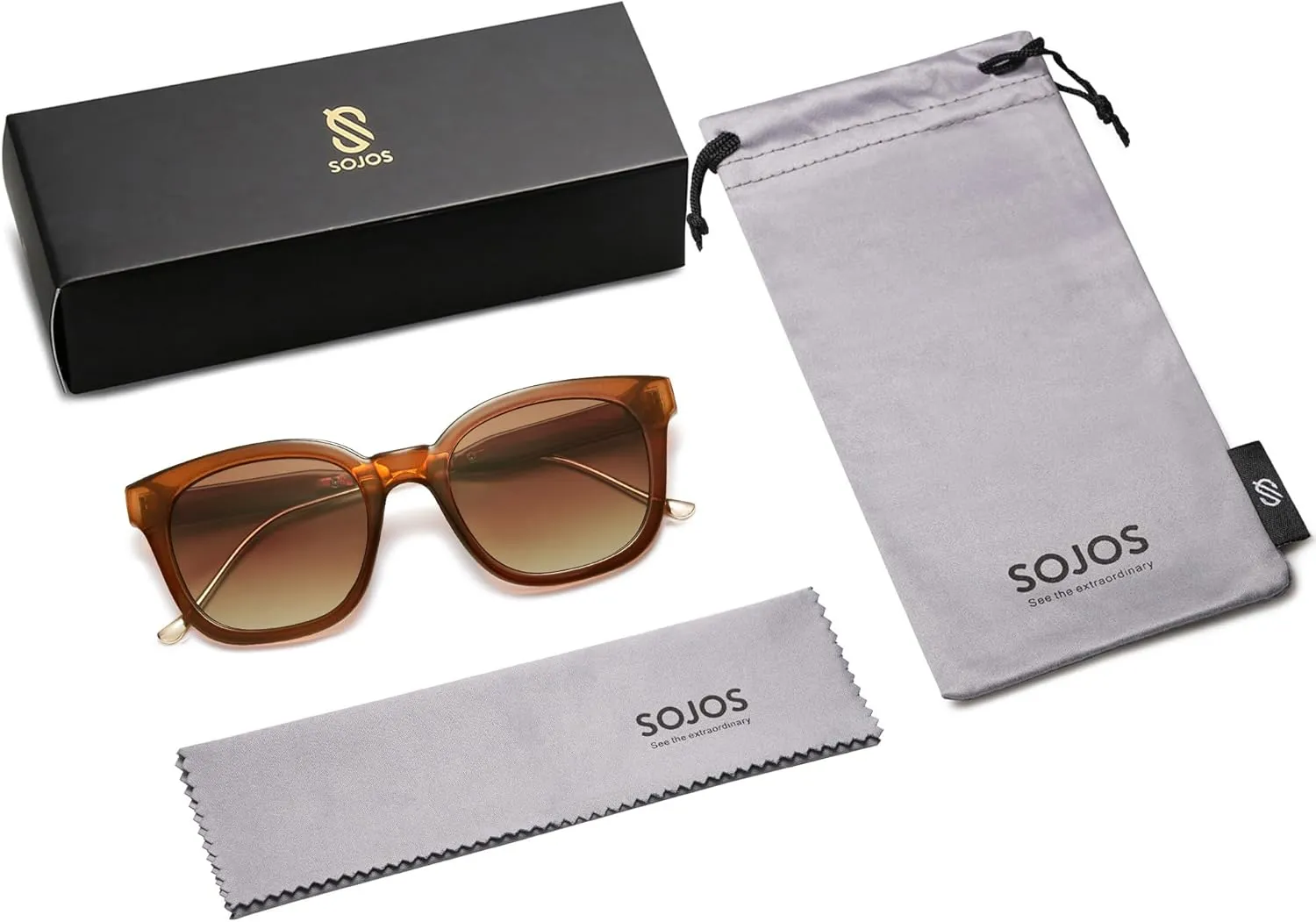 SOJOS Classic Square Polarized Sunglasses Womens Mens Retro Trendy UV400 Sunnies SJ2050
