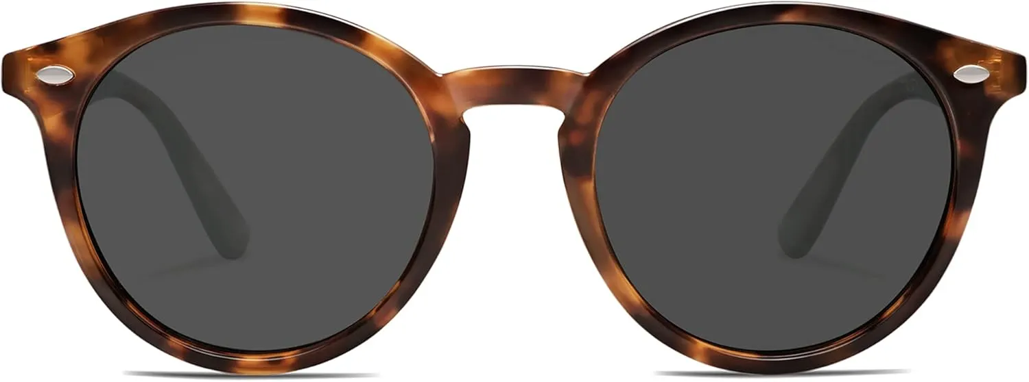 SOJOS Retro Round Polarized Sunglasses for Women Men Classic Vintage Sunnies SJ2069