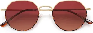 SOJOS Round Polygon Polarized Sunglasses for Women Men Retro Classic Vintage Panto Shades SJ1157