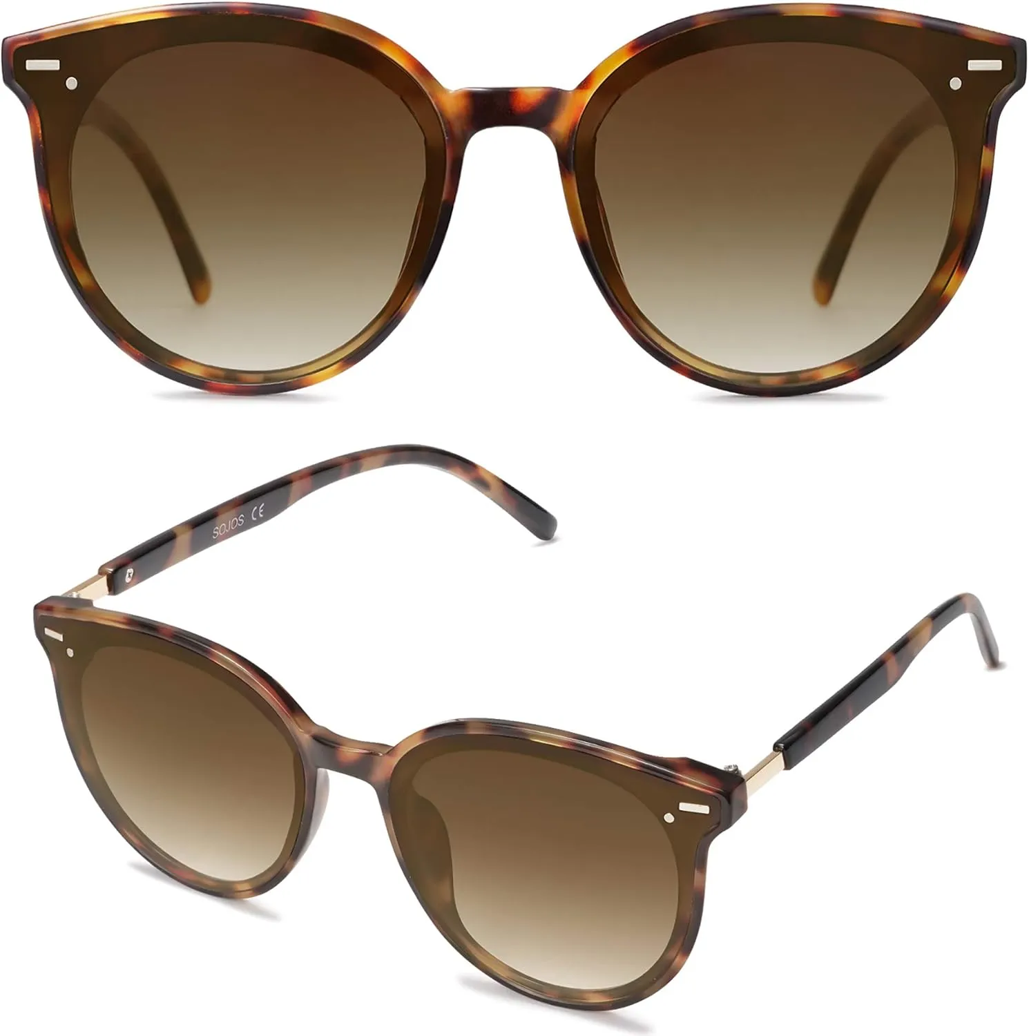 SOJOS Sunglasses Womens Trendy 2025 Classic Round Retro Vintage Shades Large Frame Sunnies SJ2067