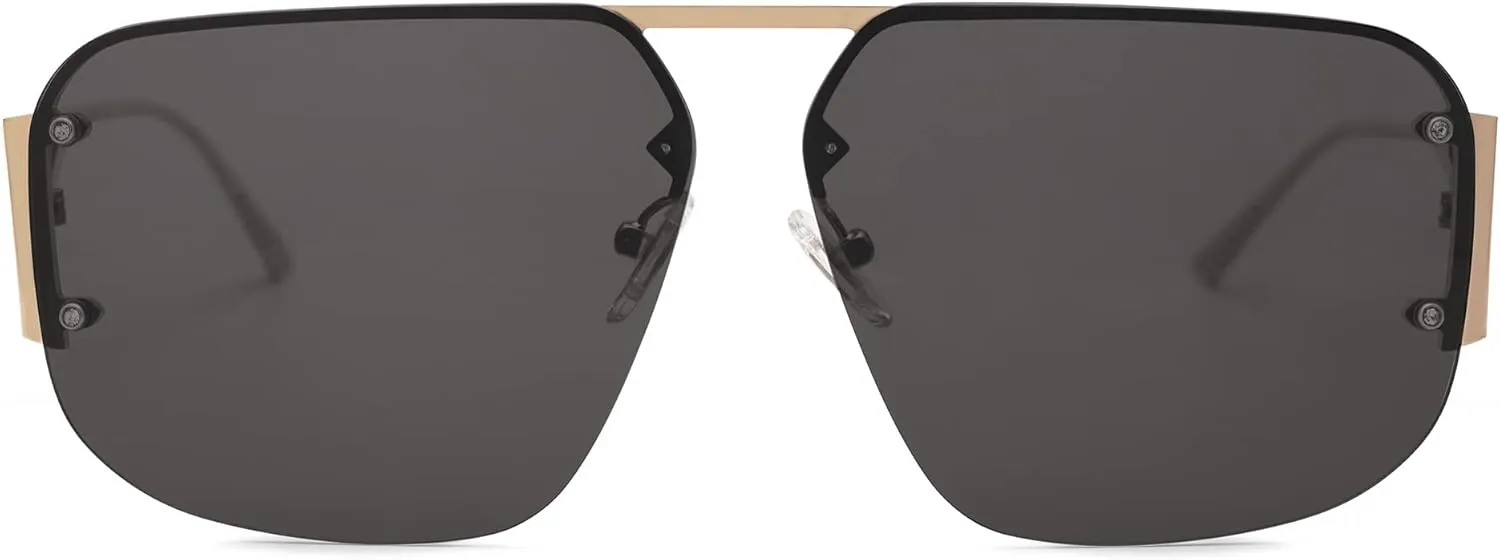 SOJOS Trendy Aviator Sunglasses Mens Womens Retro Metal Rimless Frame Shades Lentes De Sol Para Mujer SJ1192