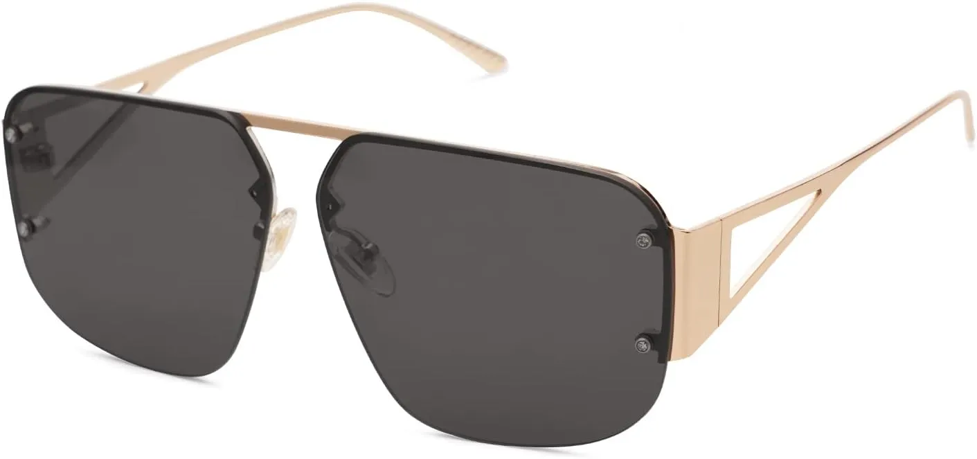 SOJOS Trendy Aviator Sunglasses Mens Womens Retro Metal Rimless Frame Shades Lentes De Sol Para Mujer SJ1192
