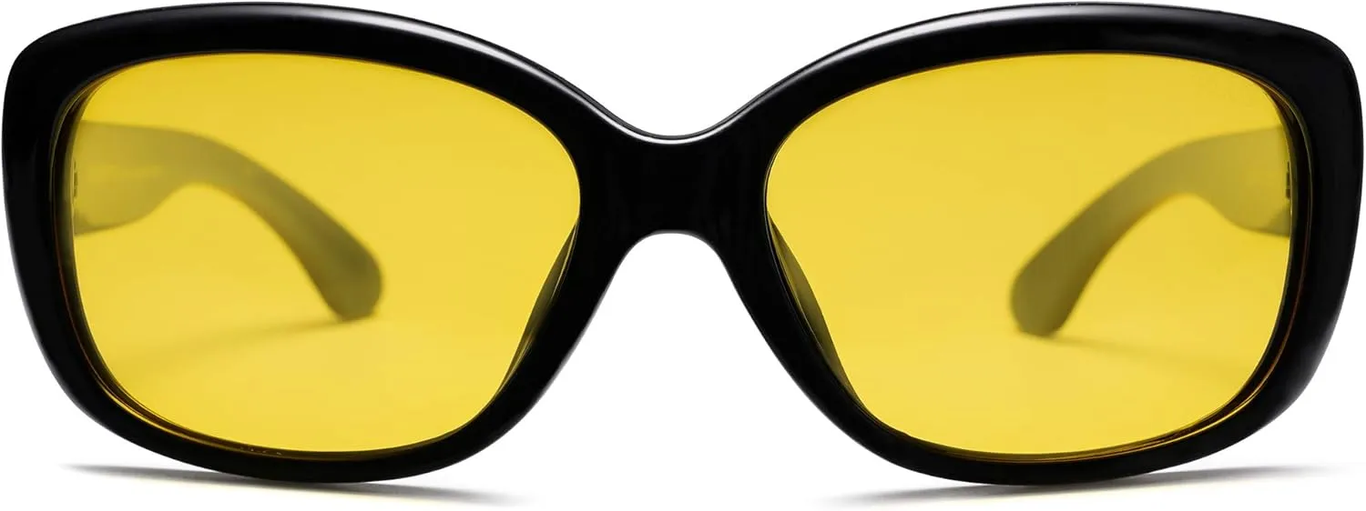SOJOS Vintage Square Sunglasses for Women Polarized UV Protection Havana Frame