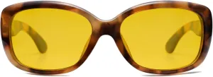 SOJOS Vintage Square Sunglasses for Women Polarized UV Protection Havana Frame