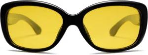 SOJOS Vintage Square Sunglasses for Women Polarized UV Protection Havana Frame