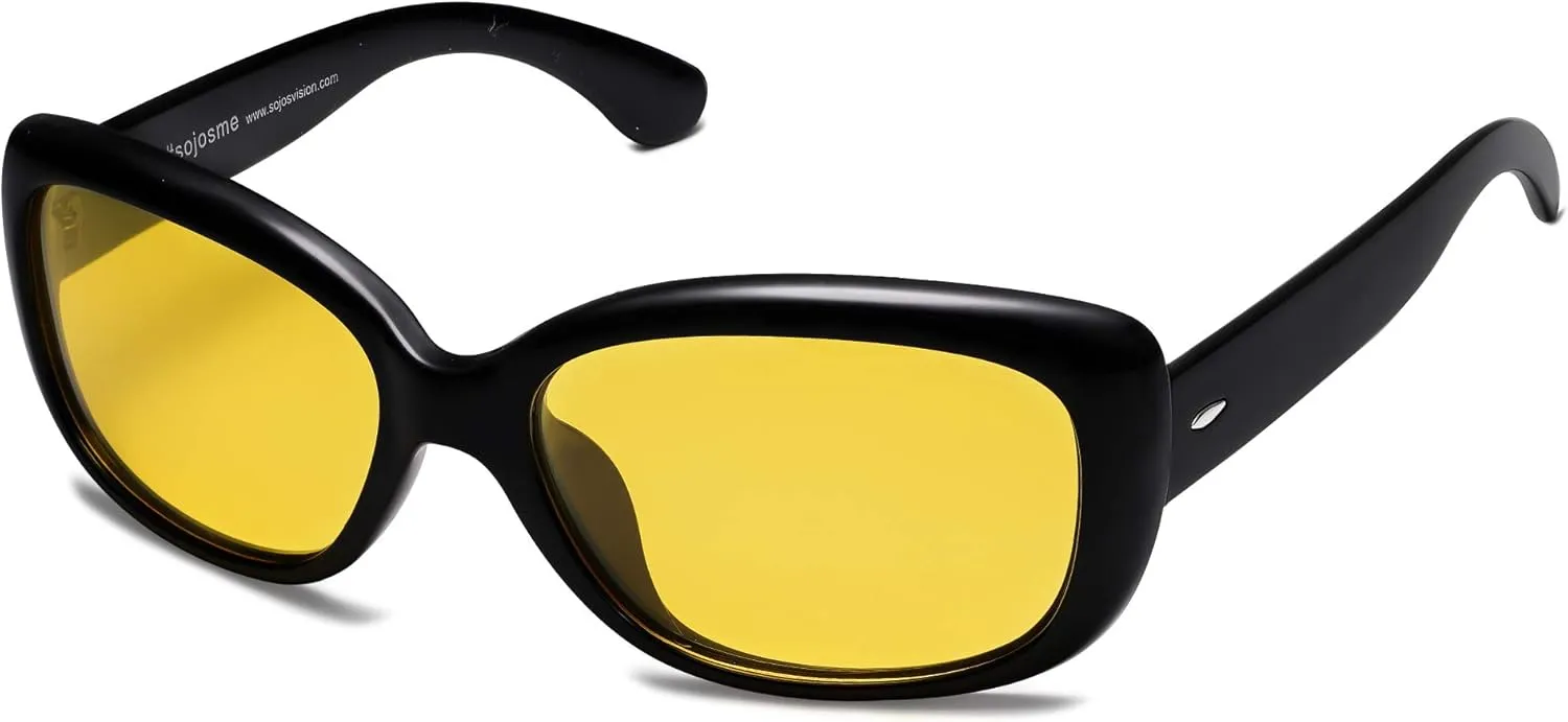 SOJOS Vintage Square Sunglasses for Women Polarized UV Protection Havana Frame