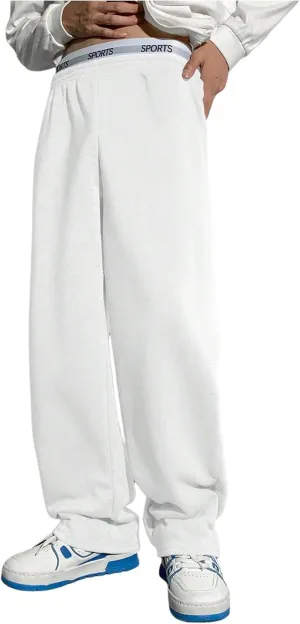 SOLY HUX Boy's Sports Athletic Sweatpants Wide Leg Casual Fall Letter Elastic Waist Baggy Pants