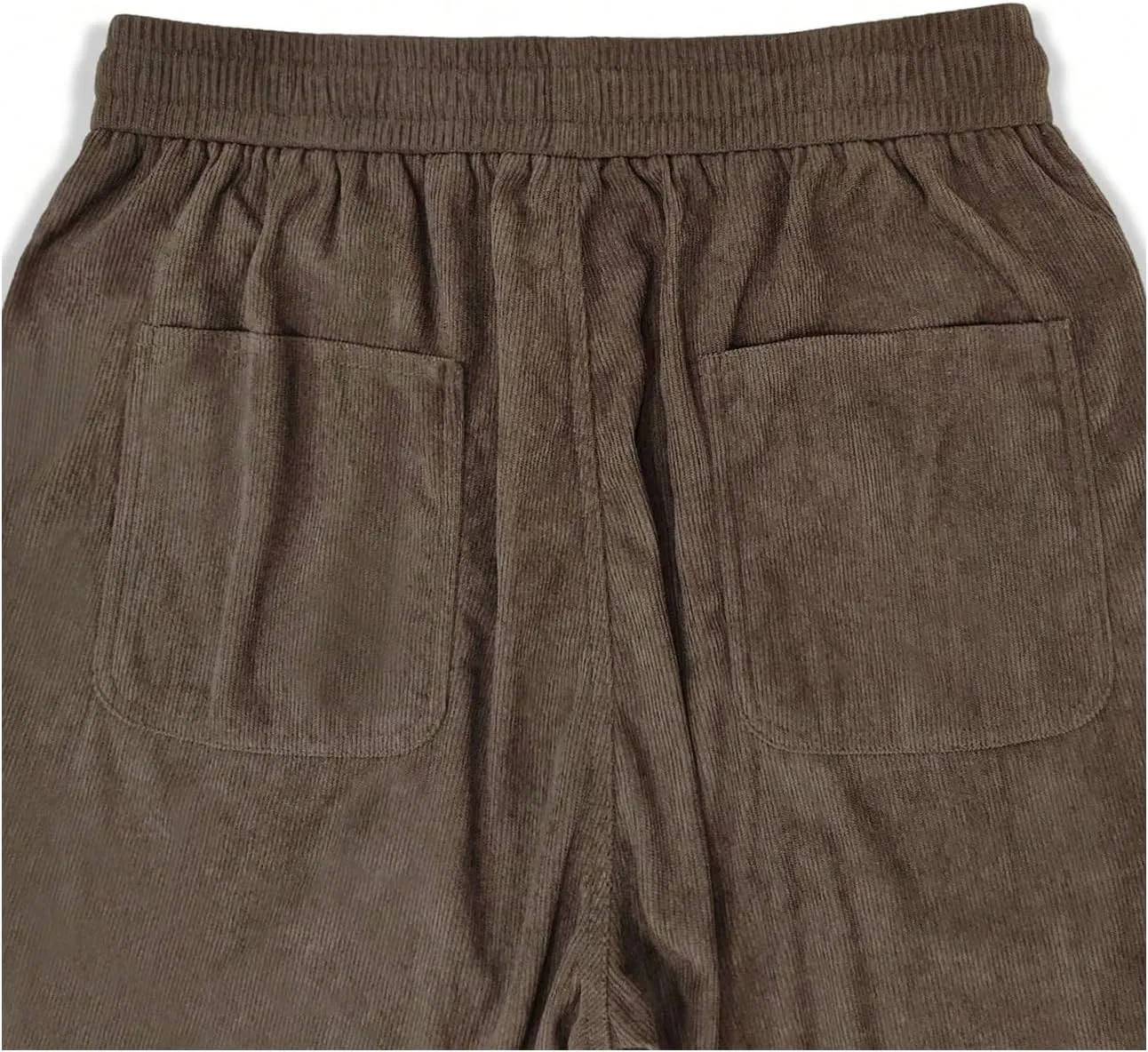 SOLY HUX Men's Corduroy Pants Casual Drawstring Elastic Waist Straight Leg Sweatpants with Pockets