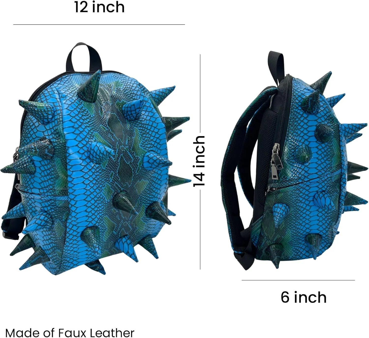 Spike Blue Mamba Premium Durable Compact Lightweight Daypack Stylish Unisex Fun Casual Travel 13” Laptop Commuter Bag with Adjustable Strap for Men & Women
