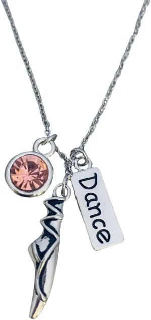 Sportybella Ballet Slipper Necklace- Dance Jewelry, Pink Ballet Shoes Charm Pendant - Gift For Dancers and Dance Recitals, Ballet Slipper Necklace