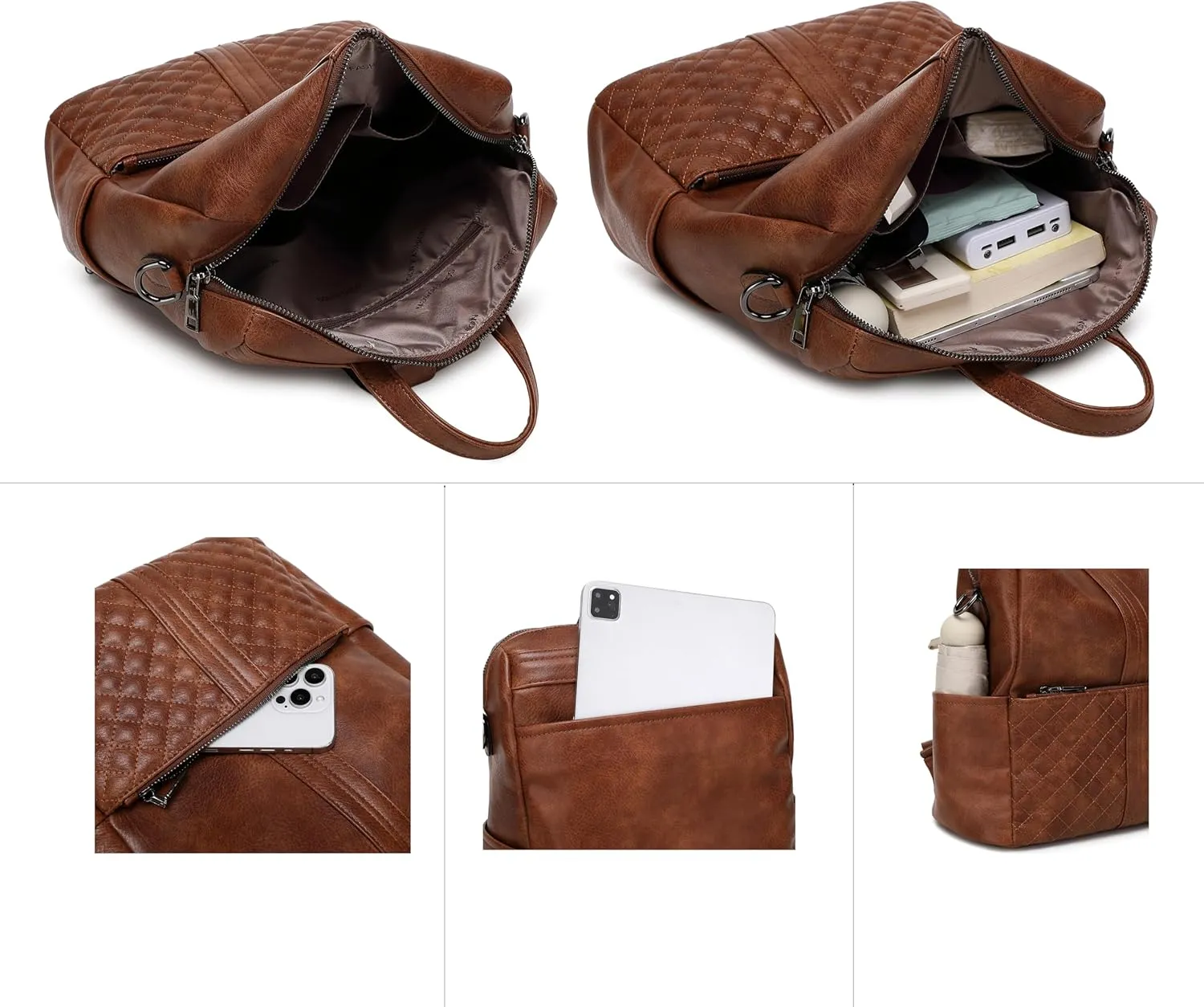 sqlp Daily Use Backpack Purse for Women Vegan Leather Travel Back Pack Fashion Multipurpose Design Shoulder Bags Handbag