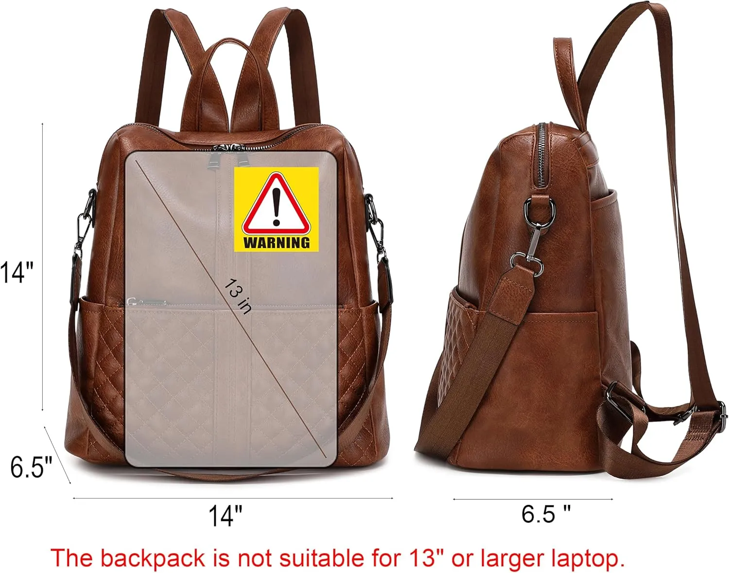 sqlp Daily Use Backpack Purse for Women Vegan Leather Travel Back Pack Fashion Multipurpose Design Shoulder Bags Handbag