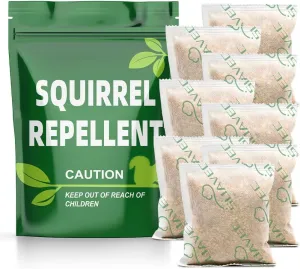 Squirrel Repellent Outdoor, Squirrel Repellant for Attic, Chipmunk Repellent, Squirrels Repeller, Chipmunk Deterrent for Garden, Repellant for Squirrels, Keep Squirrel Out of Garage-8 Pouches