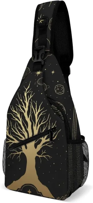 Star-planets-print Sling Bag Crossbody Chest Bag Shoulder Bag For Travel Hiking Cycling Camping