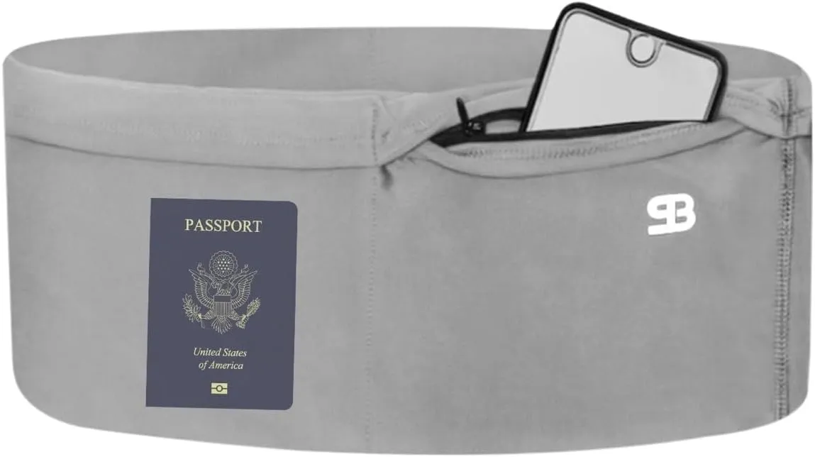 StashBandz Running Belt for Women & Men – Money Belt with 4 Large Secure Pockets (1 Zippered) | Fanny Pack & Phone Holder for Running, Travel, Hiking, and Workouts