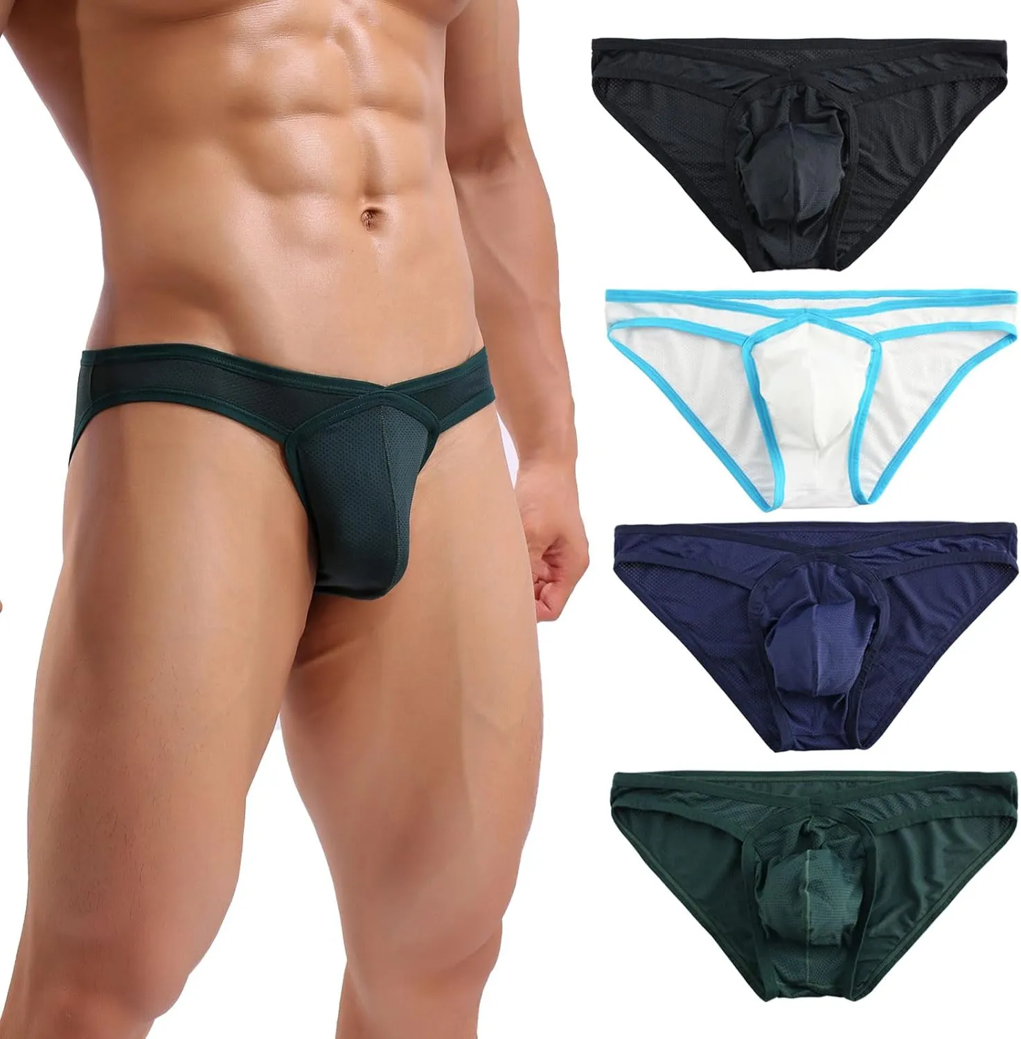 Summer Code Mens Sexy Micro Mesh Briefs Soft Breathable Bulge Pouch Underwear