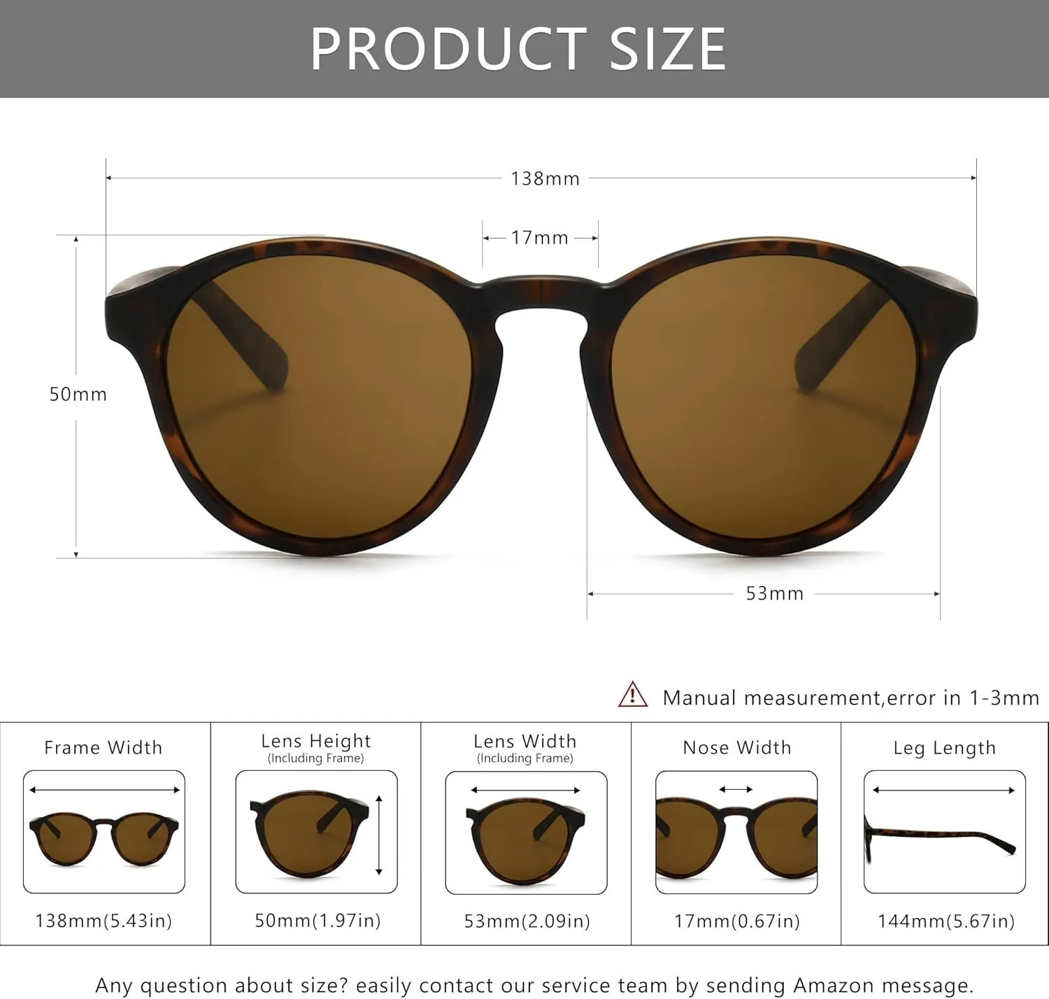SUNGAIT Classic Vintage Round Polarized Sunglasses for Women Men Retro Style UV400