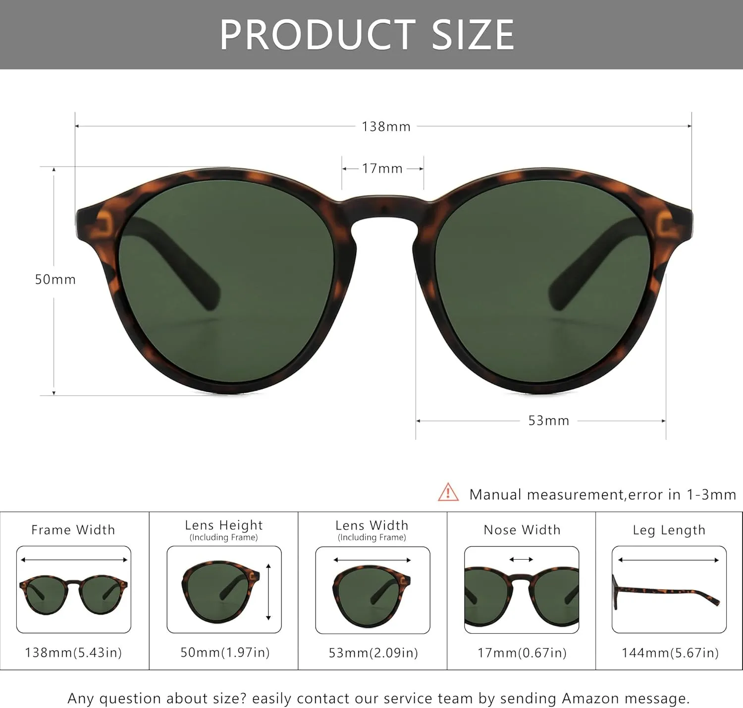 SUNGAIT Classic Vintage Round Polarized Sunglasses for Women Men Retro Style UV400