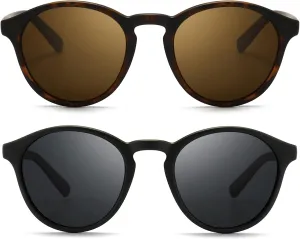 SUNGAIT Classic Vintage Round Polarized Sunglasses for Women Men Retro Style UV400