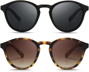 SUNGAIT Classic Vintage Round Polarized Sunglasses for Women Men Retro Style UV400