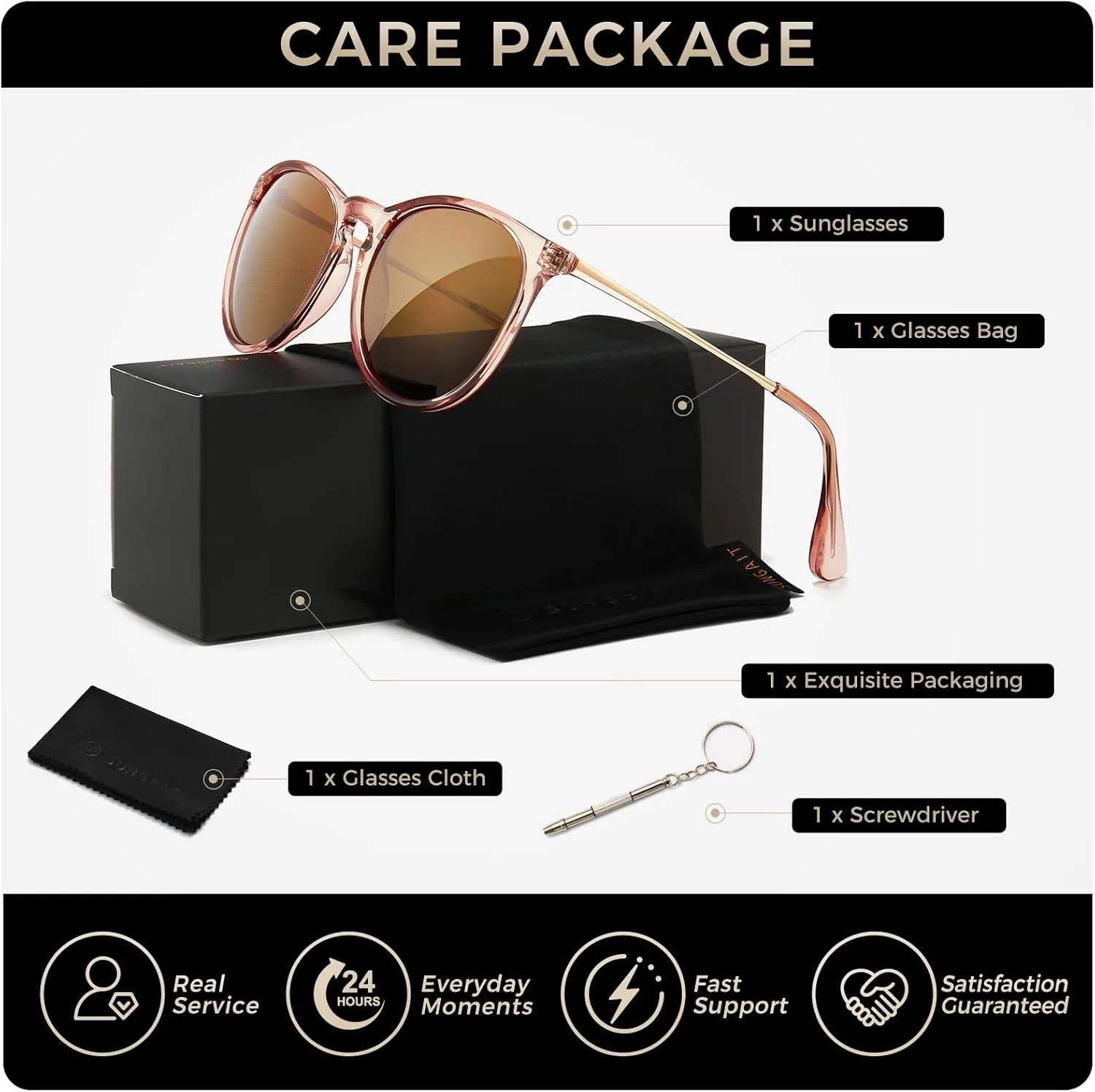 SUNGAIT Vintage Round Sunglasses for Women Men Classic Retro Designer Style