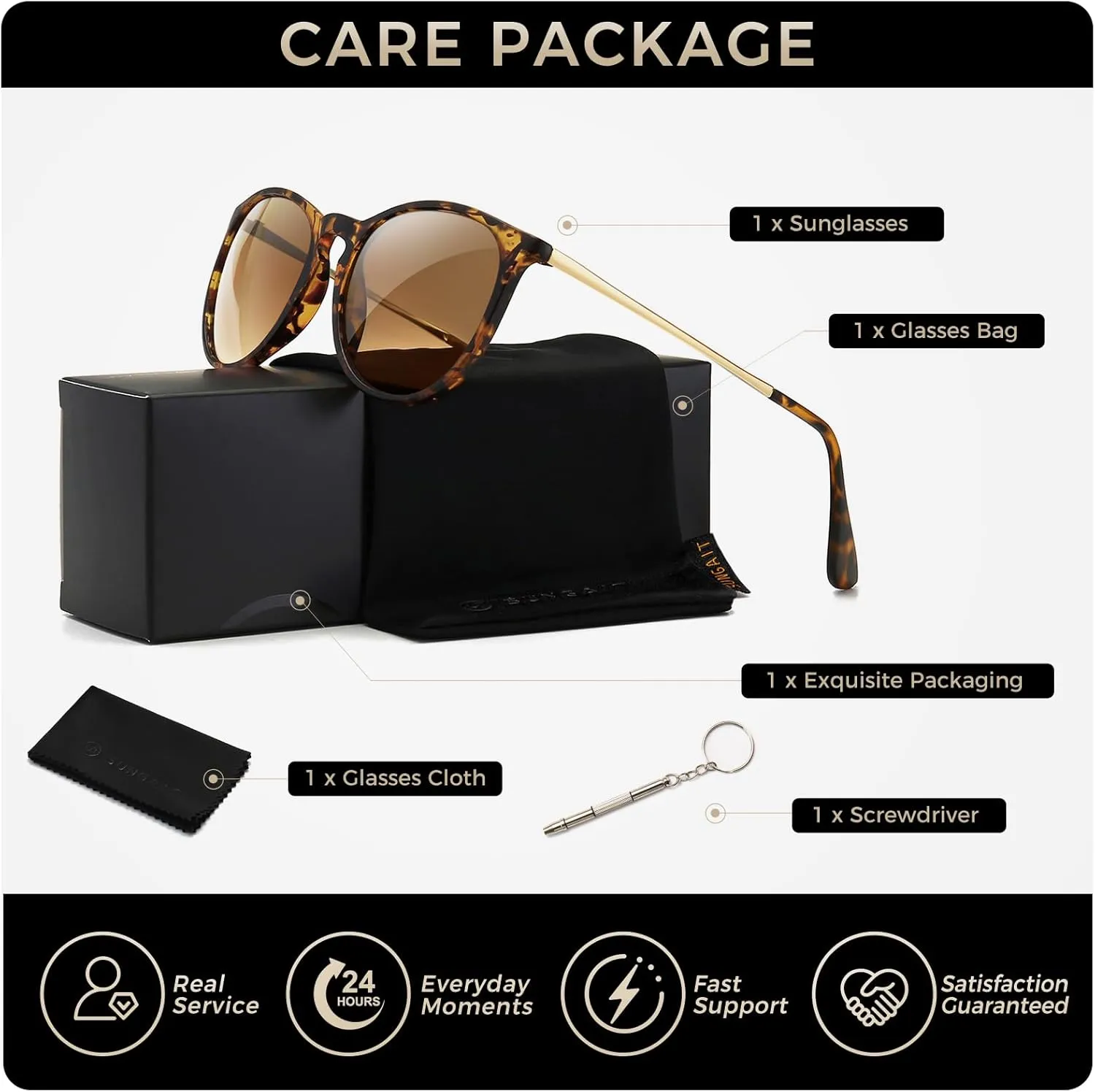 SUNGAIT Vintage Round Sunglasses for Women Men Classic Retro Designer Style