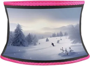 Sweat Waist Trainer Belt, Winter Skiing Print Adjustable & Breathable Ab Belt for Men & Women Ideal for Gym, Jogging, Yoga Pink