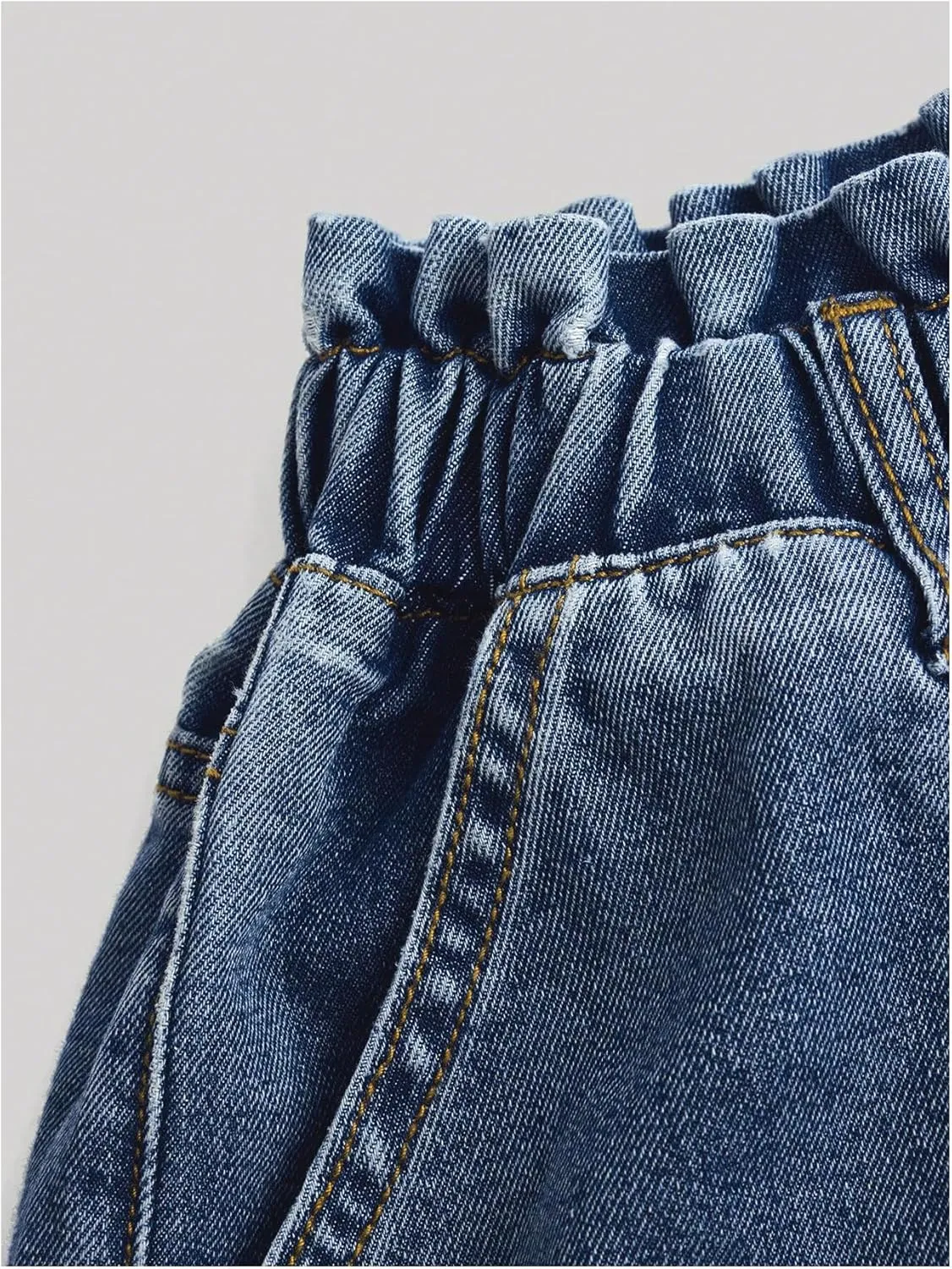 SweatyRocks Girl's Wide Leg Denim Pants Elastic High Waisted Loose Jeans with Pocket