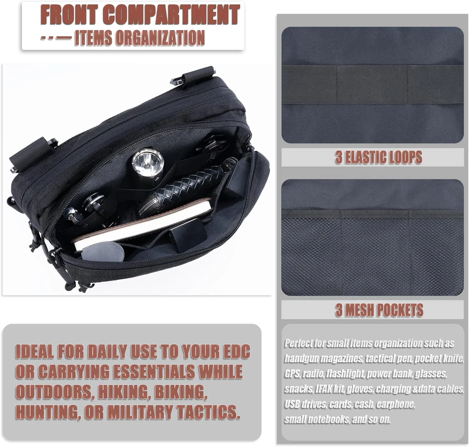 Tactical Chest Rig Bag Concealed Carry CCW Pack Molle Pouch IFAK EMT Medical Organizer for Outdoor Hunting Shooting Hiking with Quick Release Harness