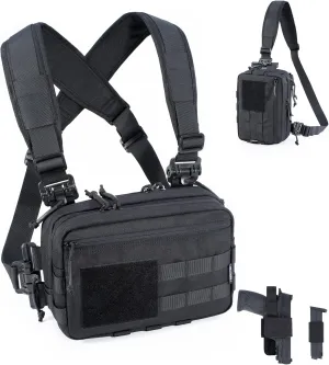 Tactical Chest Rig Bag Concealed Carry CCW Pack Molle Pouch IFAK EMT Medical Organizer for Outdoor Hunting Shooting Hiking with Quick Release Harness