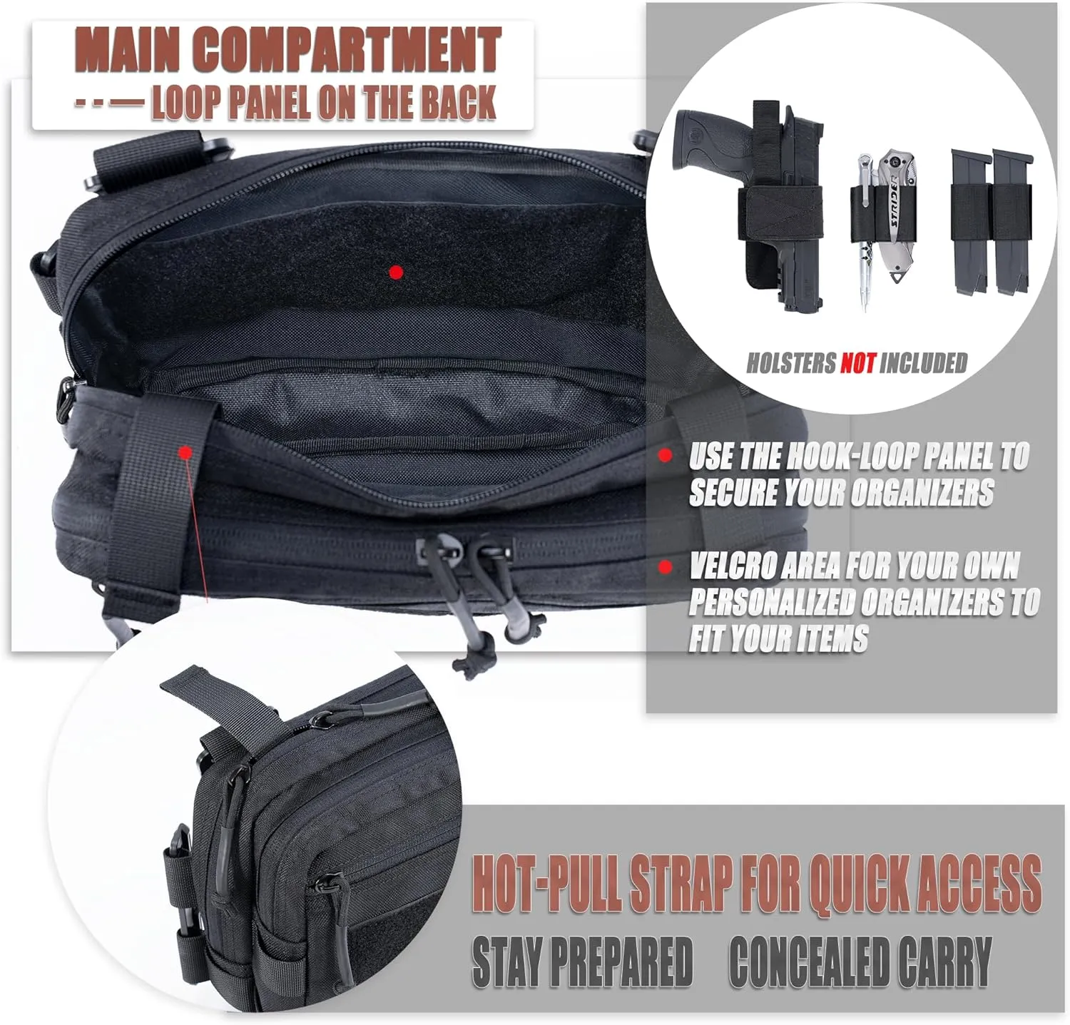 Tactical Chest Rig Bag Concealed Carry CCW Pack Molle Pouch IFAK EMT Medical Organizer for Outdoor Hunting Shooting Hiking with Quick Release Harness