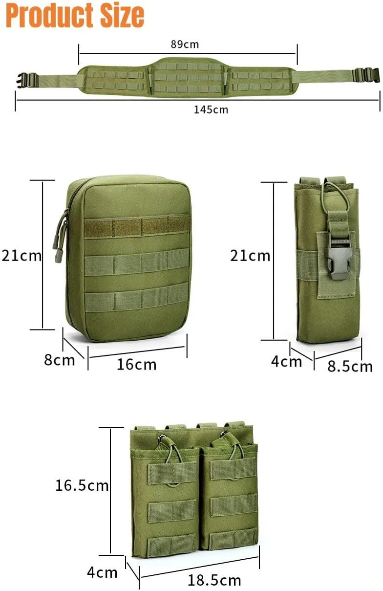 Tactical Waist Bags Multi-function Outdoor Sport Belt Waist Packs Travel Multi-pockets Fanny Pack Chest Bag Male (CP)