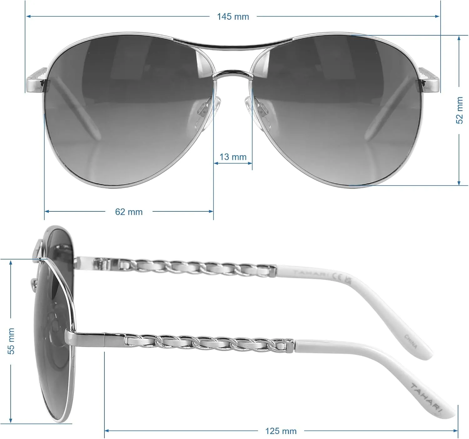 TAHARI womens Metal UV Protective Aviator Women