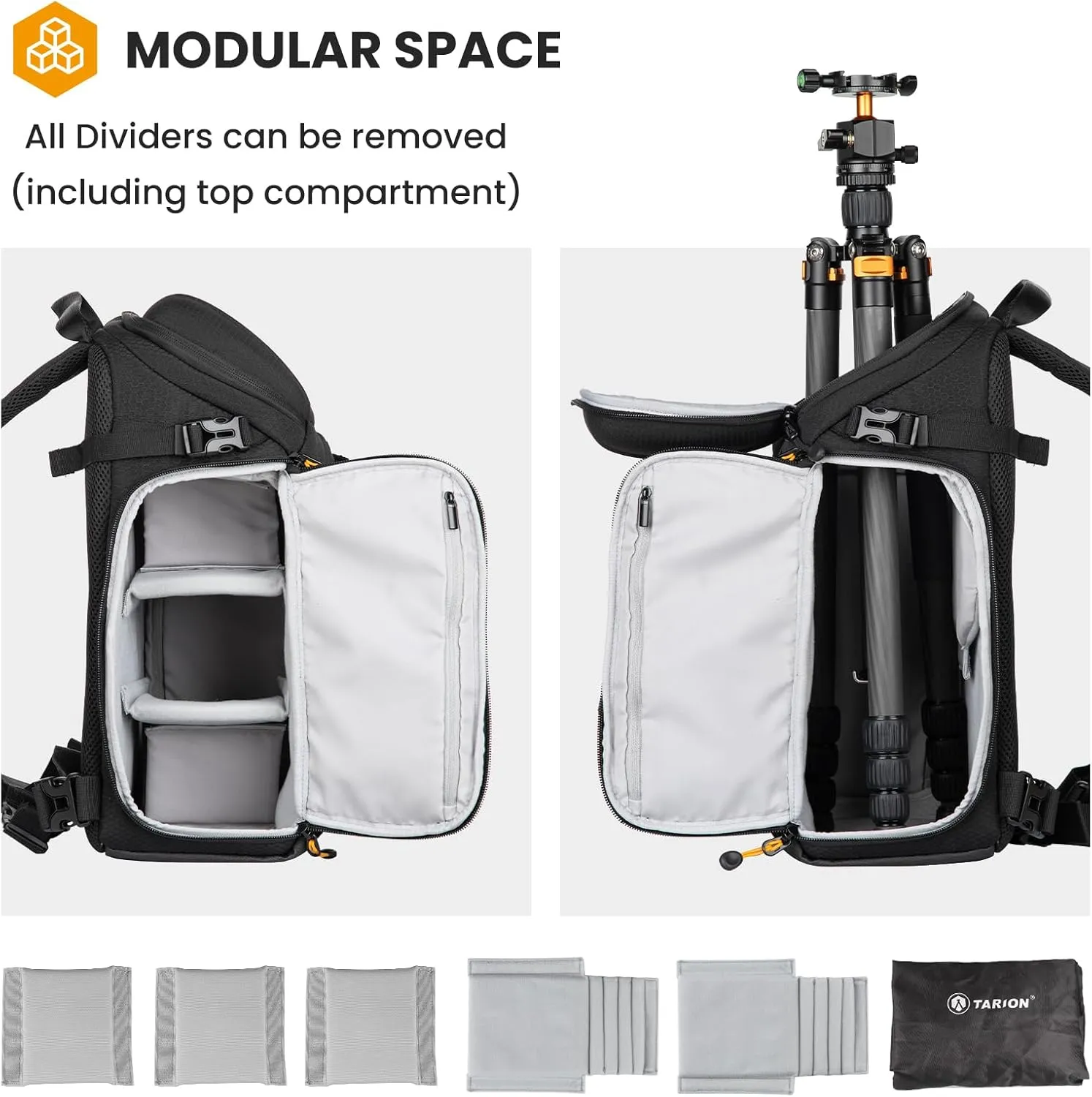 TARION Large Camera Sling Bag - DSLR Sling Pack Drone Camera Slingpack Backpack with Waterproof Rain Cover Crossbody Camera Bag Backpack Photography Slingpack for Hiking Travel Photography Black HX-S