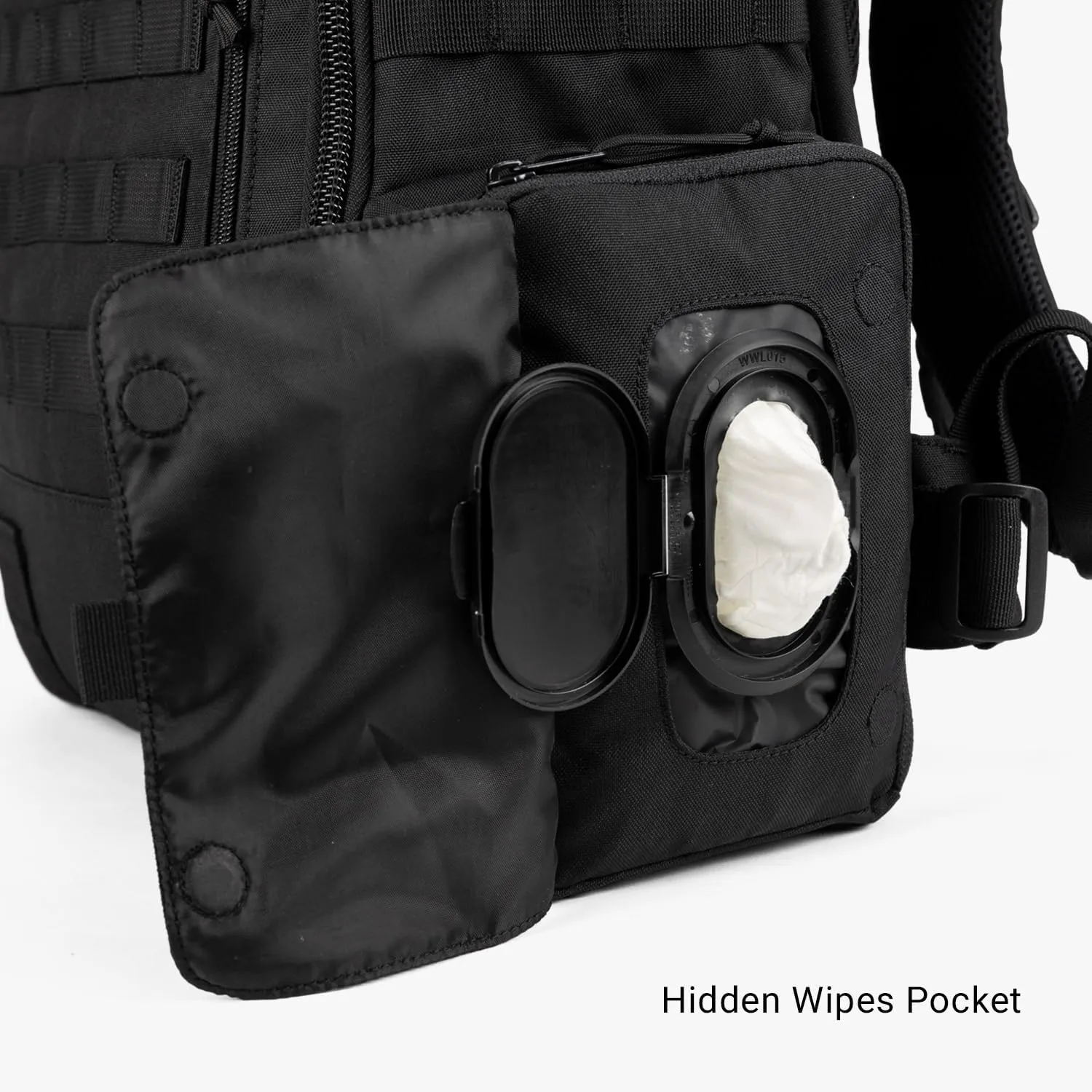TBG - Mens Tactical Diaper Bag Backpack w/Built-in Changing Mat, Stroller Strap (Black 4th Gen)