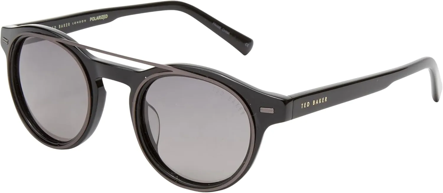Ted Baker TMS178 Men's Round Polarized Sunglasses, 47 mm, UV400 Protection