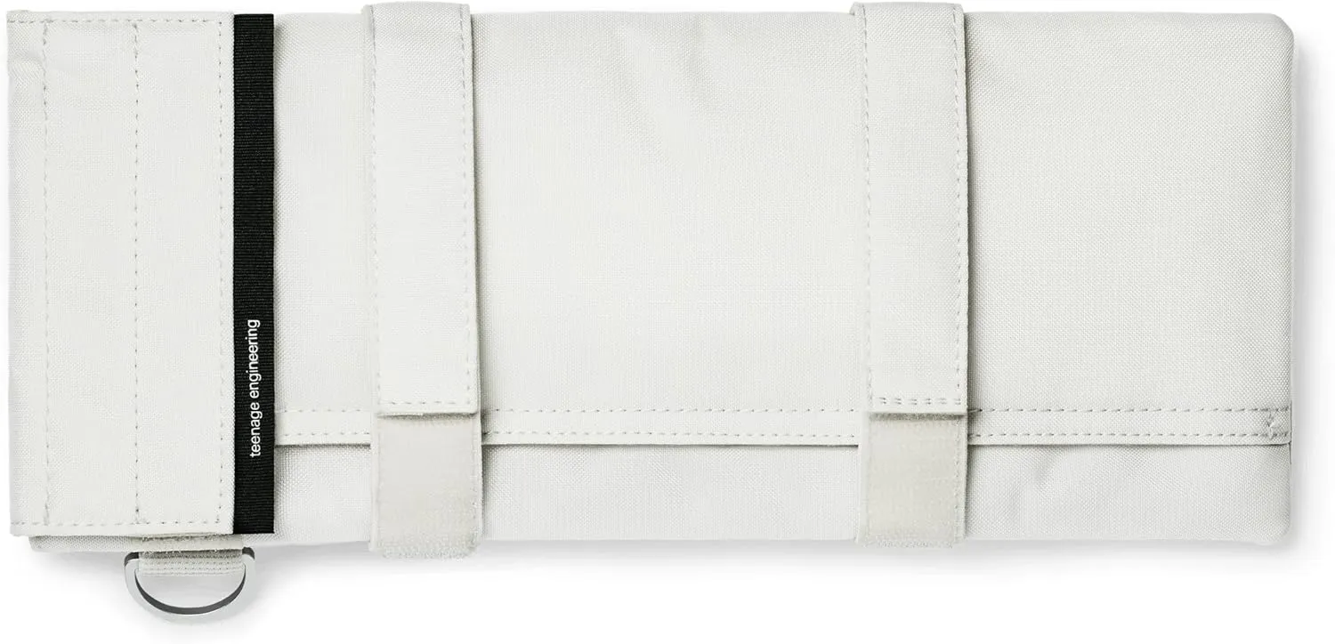 Teenage Engineering field large nylon bag with secure front pocket for cables and hook-and-loop straps, tear and abrasion resistant, water-repellent, fits OP–XY, OP-1 field and original OP-1 (white)