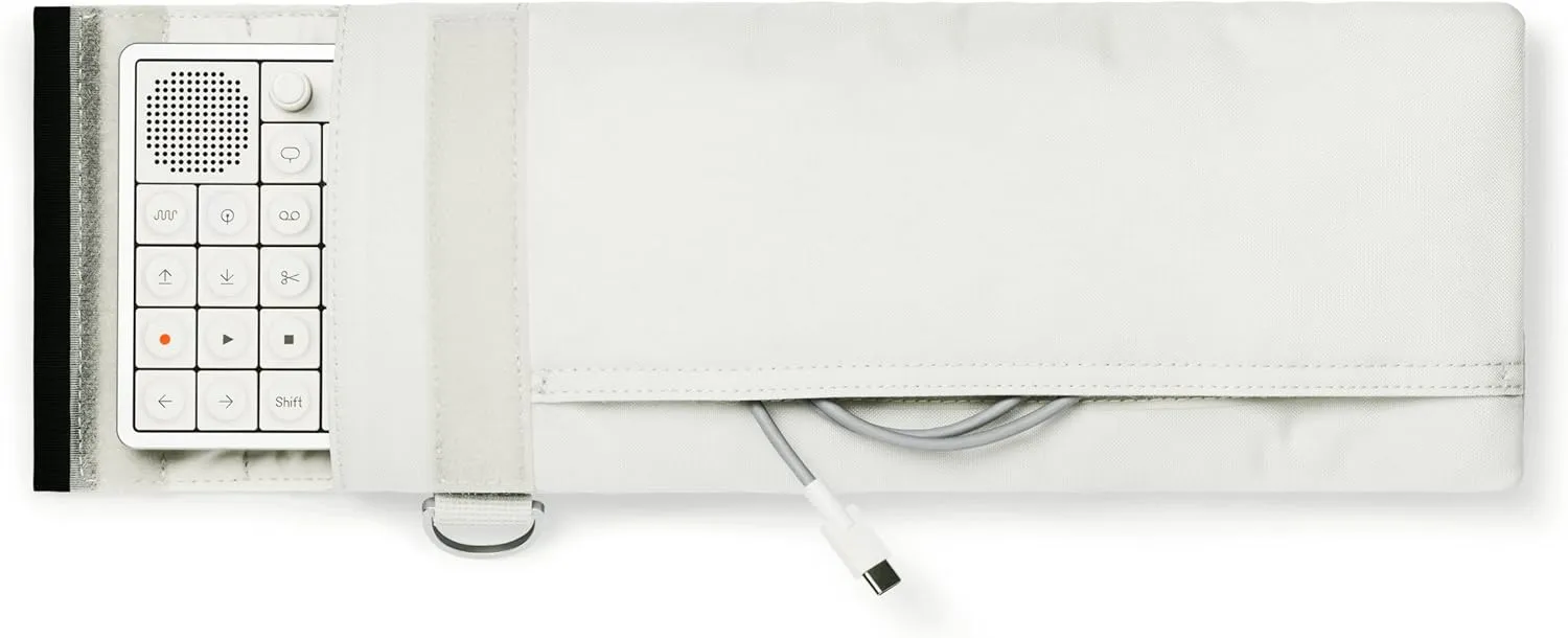 Teenage Engineering field large nylon bag with secure front pocket for cables and hook-and-loop straps, tear and abrasion resistant, water-repellent, fits OP–XY, OP-1 field and original OP-1 (white)