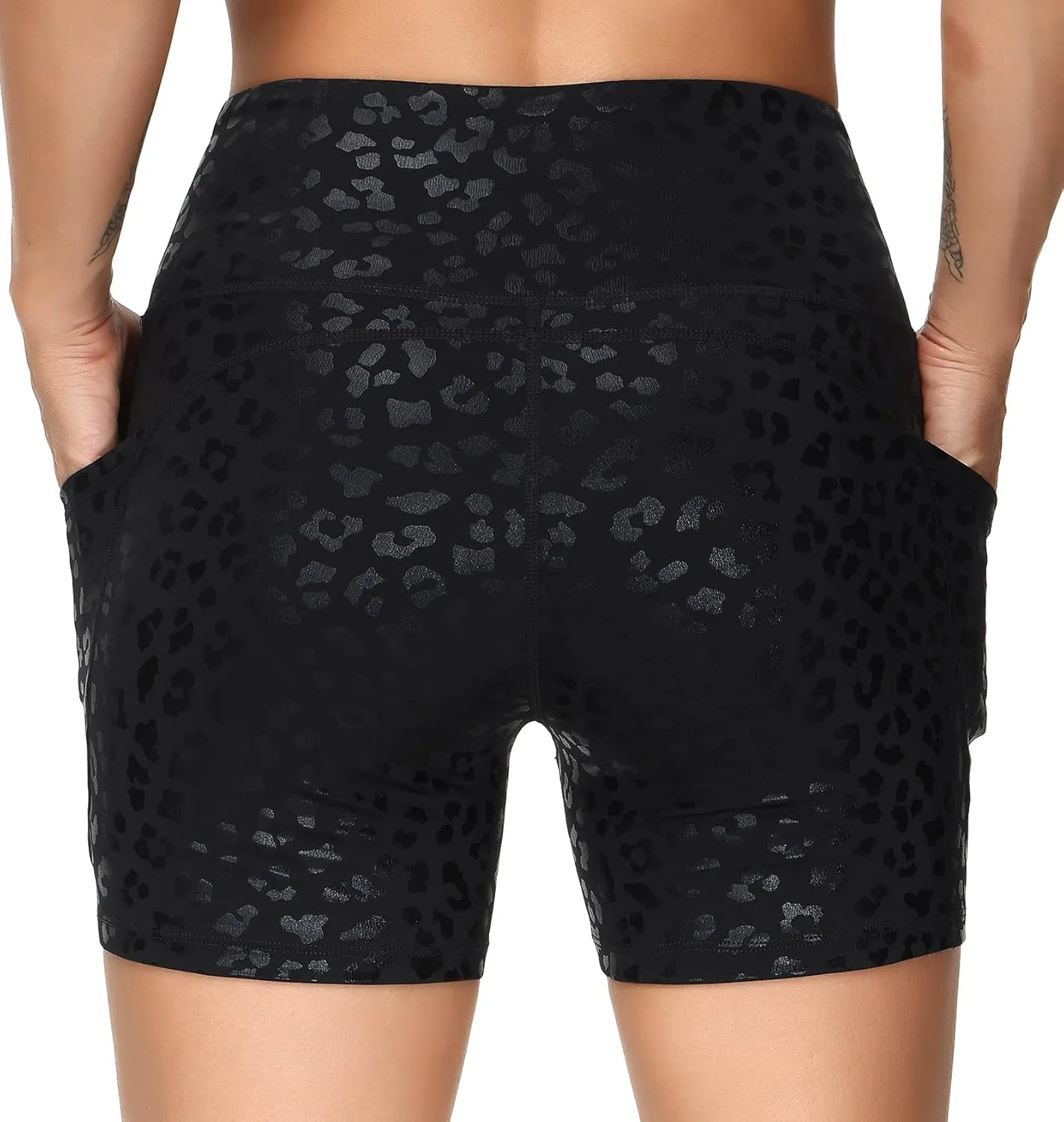 THE GYM PEOPLE Women's High Waist Workout Shorts Breathable Dolphin Split Elastic Lounge Yoga Shorts