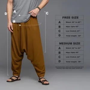 The Veshti Company Men's Boho Harem Pants - Printed Yoga Baggy Pants with Elastic Waist & Drawstring,