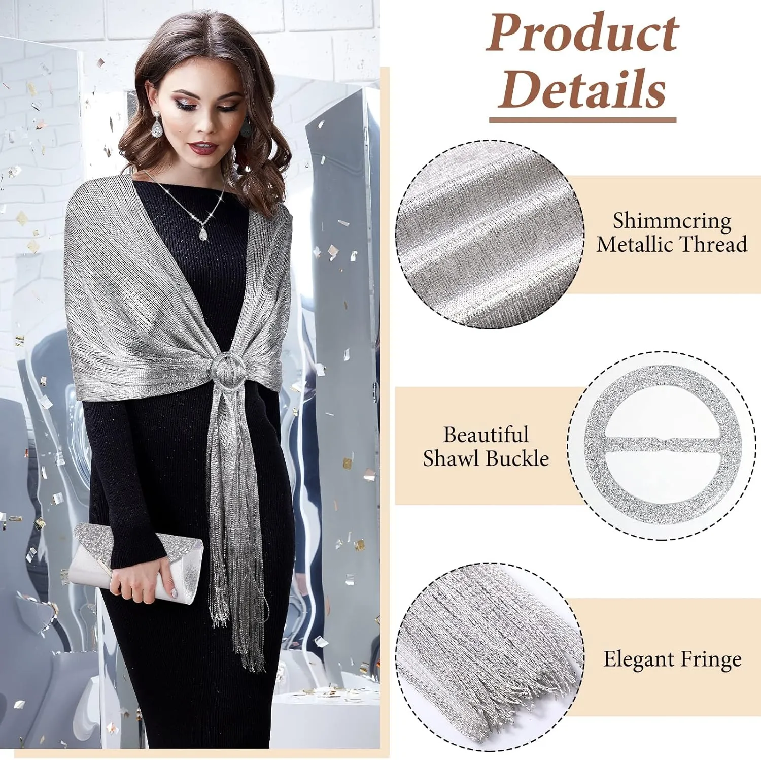 Tiamon 5 Pcs Rhinestone Jewelry Sets Shawls and Wraps Formal Clutch Purses for Women Evening Dresses Bridal Weddings