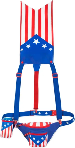 Tipsy Elves American Flag Fanny Packs with Drink Holder - USA Fanny Pack for 4th of July BBQ, Pool Party and Events