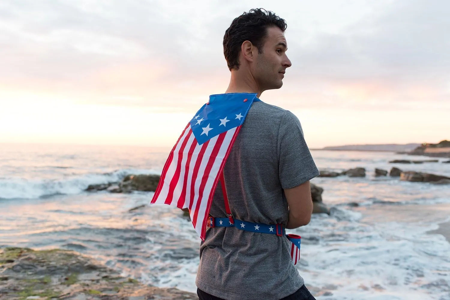 Tipsy Elves American Flag Fanny Packs with Drink Holder - USA Fanny Pack for 4th of July BBQ, Pool Party and Events