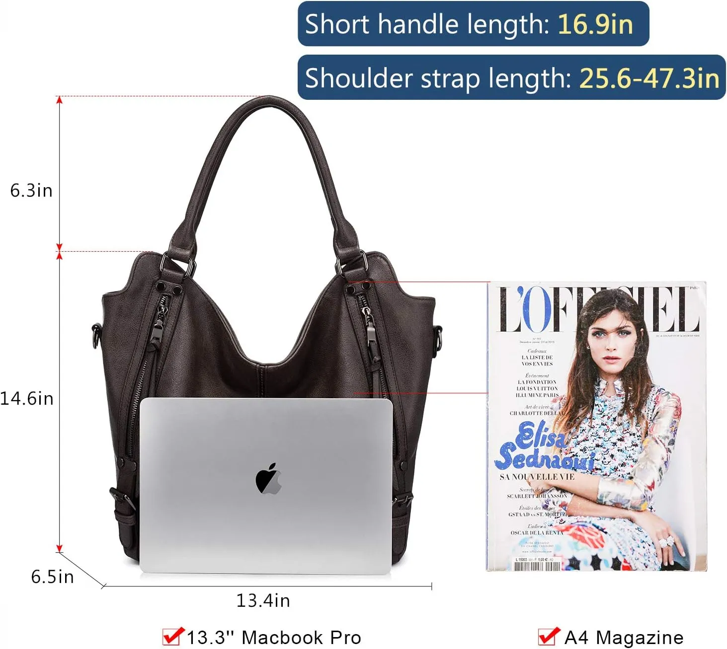 Tote Bag for Women PU Leather Shoulder Bags Fashion Hobo Bags Large Purse and Handbags with Adjustable Shoulder Strap