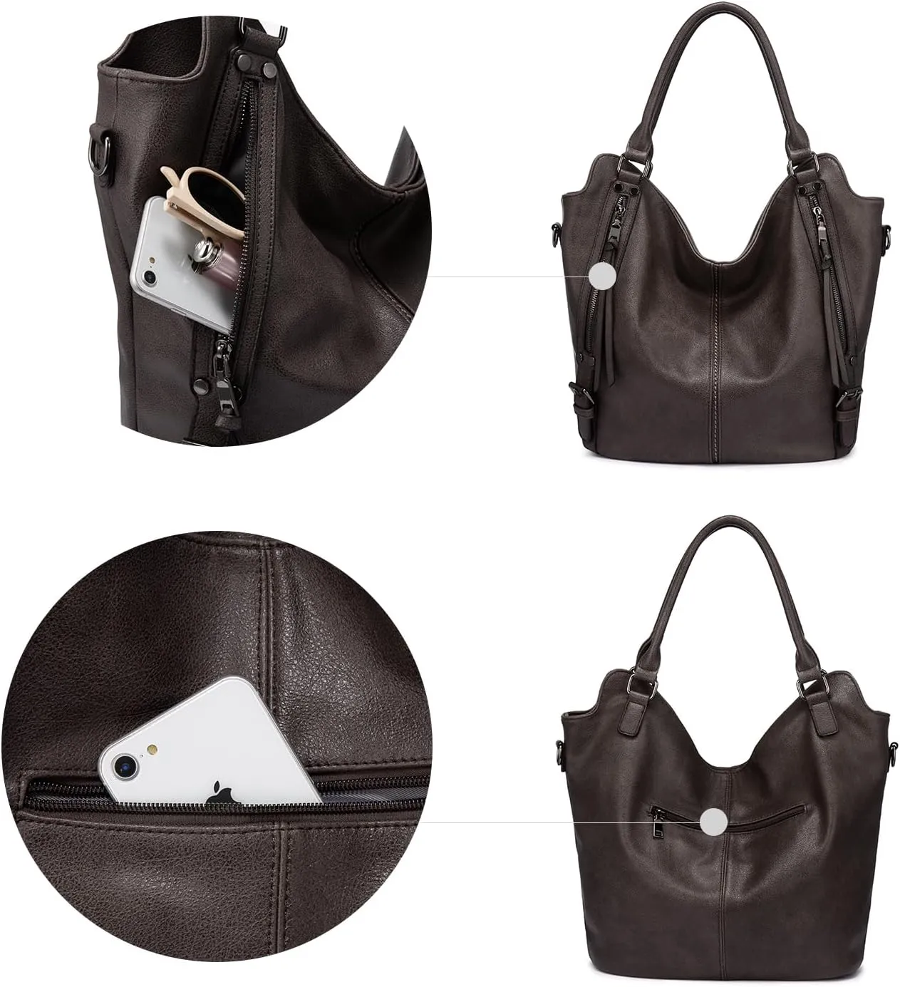 Tote Bag for Women PU Leather Shoulder Bags Fashion Hobo Bags Large Purse and Handbags with Adjustable Shoulder Strap