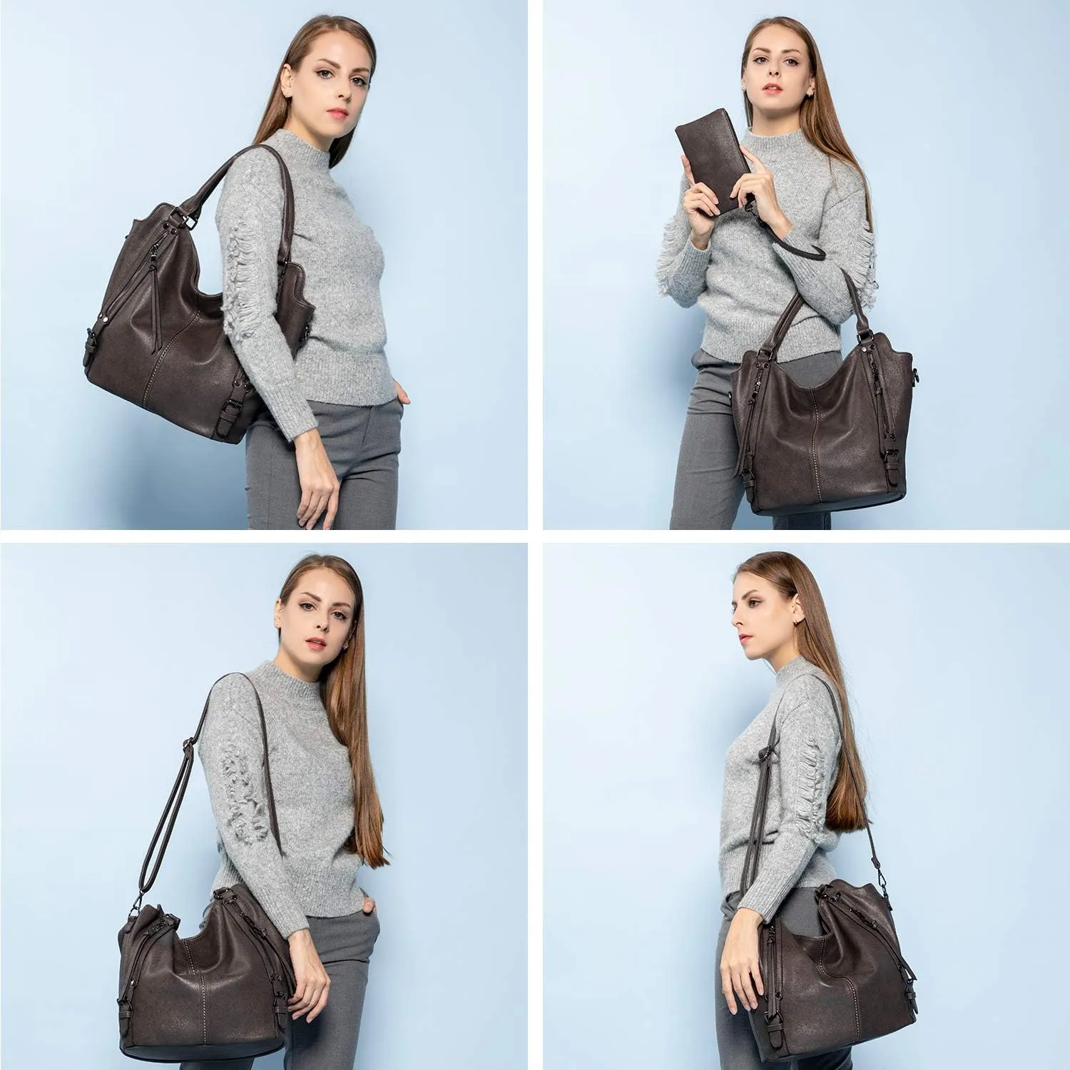 Tote Bag for Women PU Leather Shoulder Bags Fashion Hobo Bags Large Purse and Handbags with Adjustable Shoulder Strap